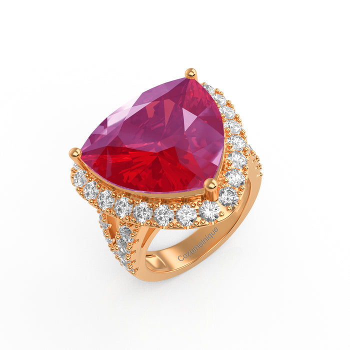 “Trillion Dollars" Ring with 11.05ct Pink Rose