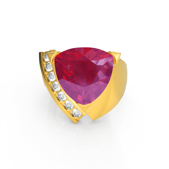 "Fire" Ring with 6.03ct Pink Rose