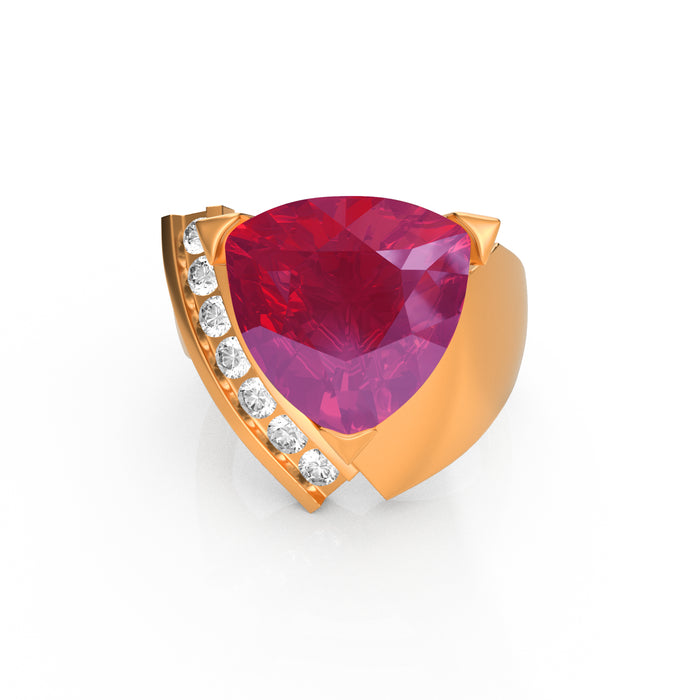 "Fire" Ring with 6.03ct Pink Rose