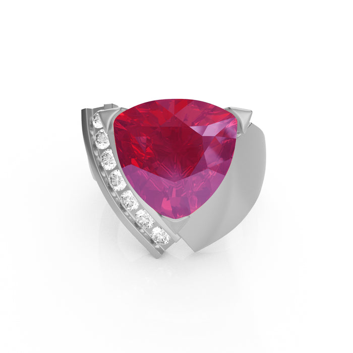 "Fire" Ring with 6.03ct Pink Rose