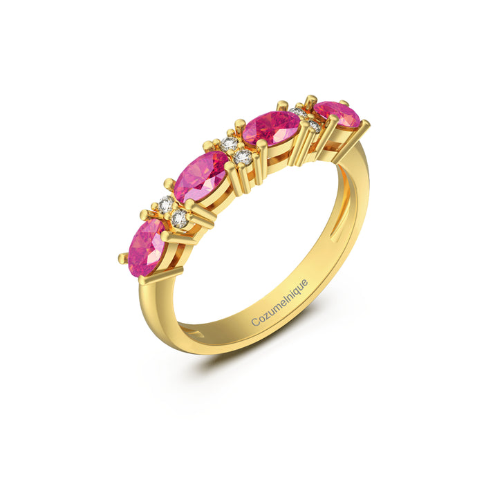 “4stone" Ring with 2.00ct Pink Rose