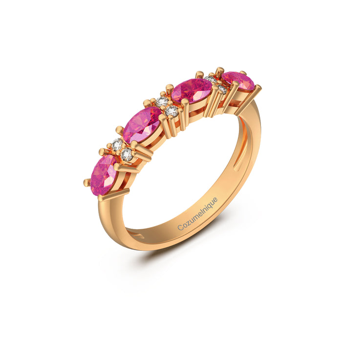 “4stone" Ring with 2.00ct Pink Rose