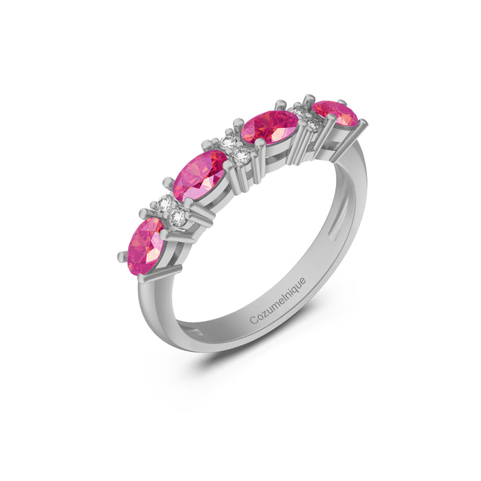 “4stone" Ring with 2.00ct Pink Rose