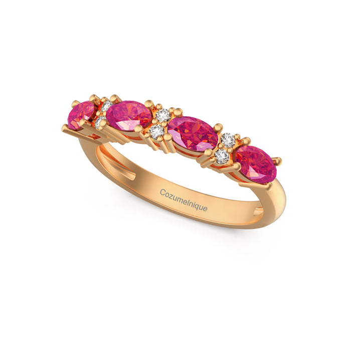 “4stone" Ring with 2.00ct Pink Rose