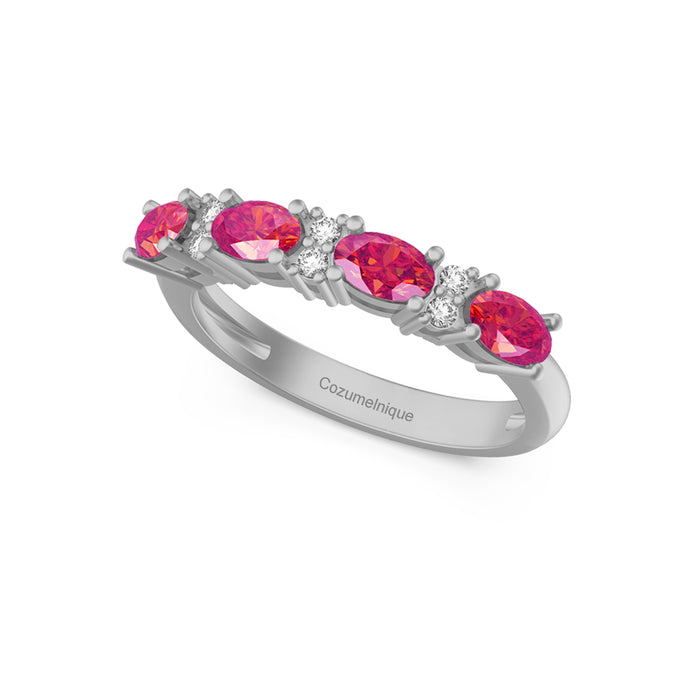 “4stone" Ring with 2.00ct Pink Rose