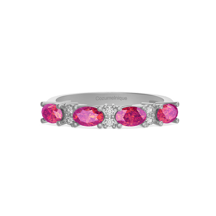 “4stone" Ring with 2.00ct Pink Rose