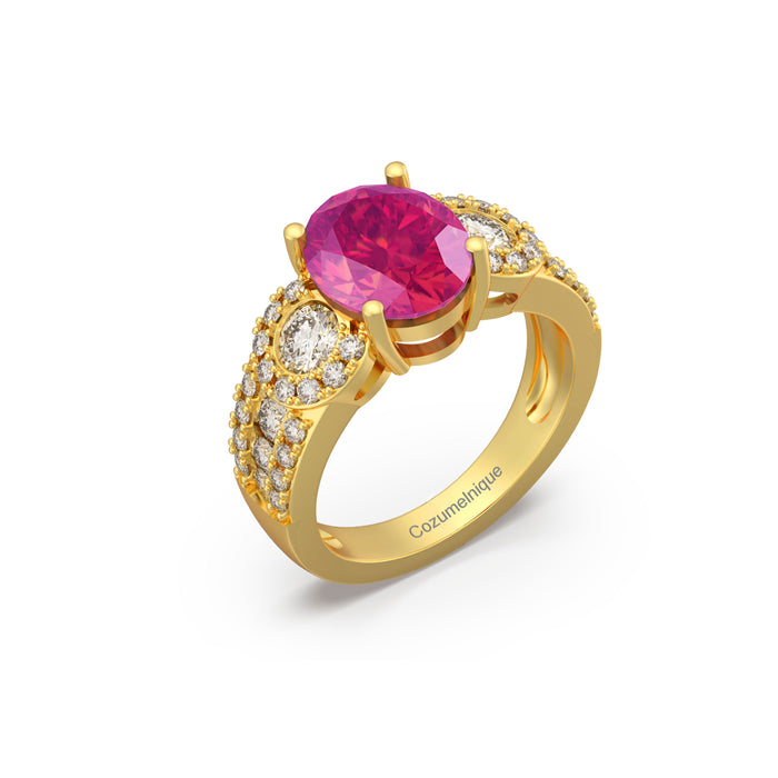 “RF85132" Ring with 2.50ct Pink Rose