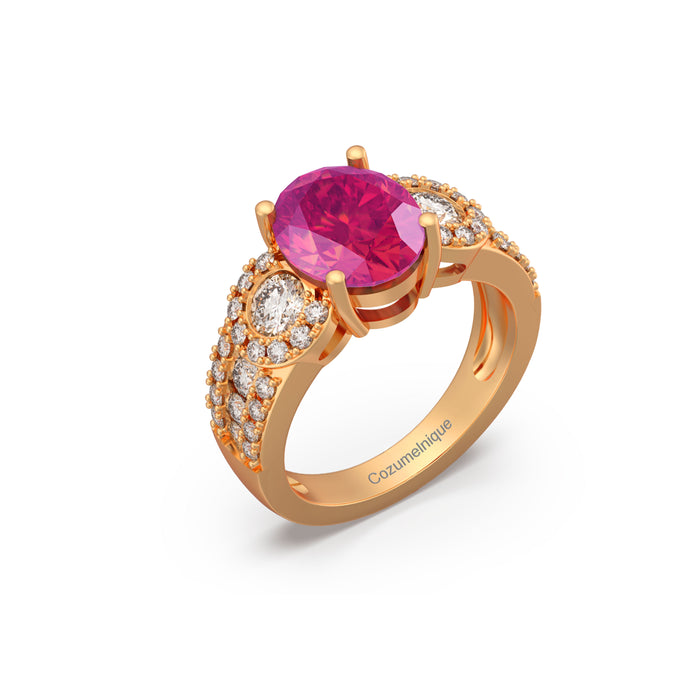 “RF85132" Ring with 2.50ct Pink Rose