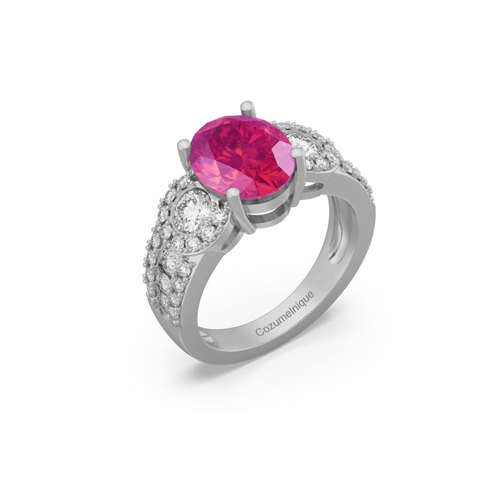 “RF85132" Ring with 2.50ct Pink Rose