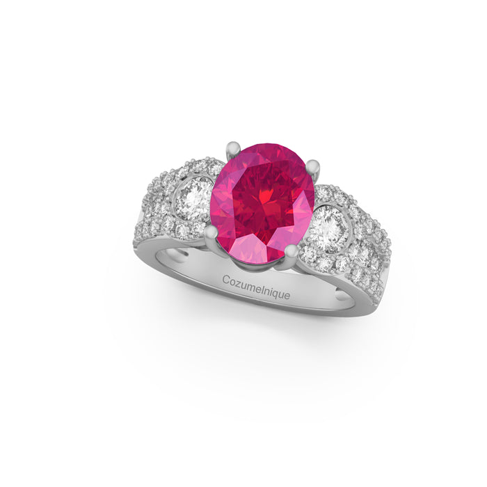 “RF85132" Ring with 2.50ct Pink Rose