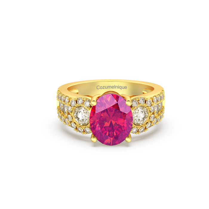 “RF85132" Ring with 2.50ct Pink Rose