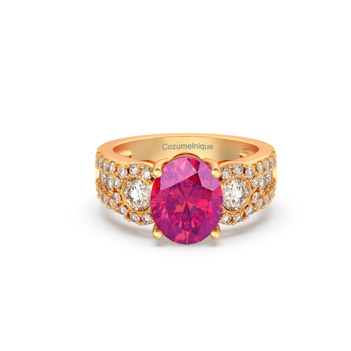 “RF85132" Ring with 2.50ct Pink Rose