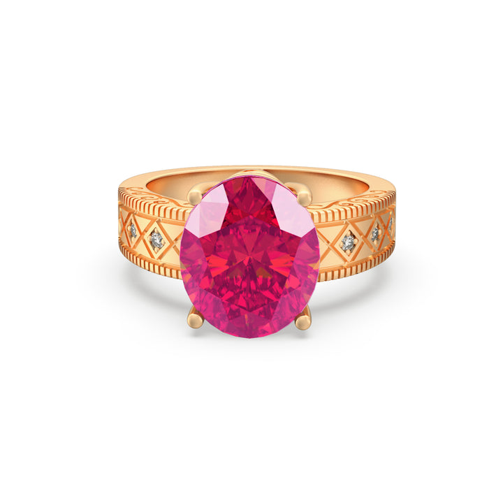 "Sunset of Shimmer” Ring with stunning 2.54ct Pink Rose