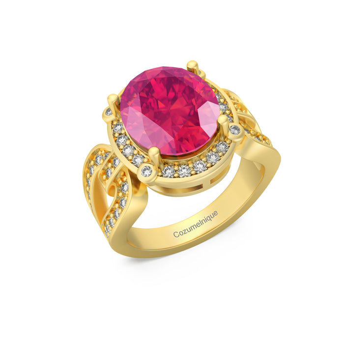 “Infinite Glamour” Ring accented with 5.05ct Pink Rose