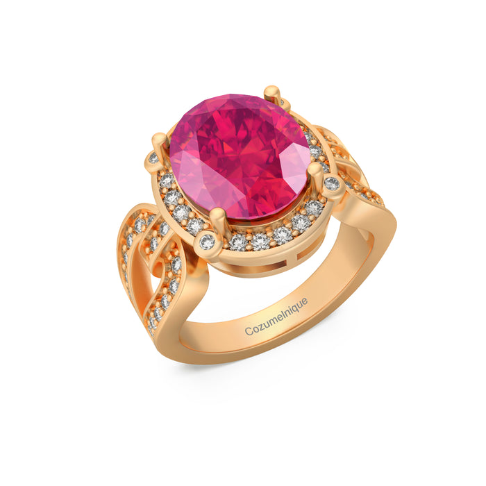 “Infinite Glamour” Ring accented with 5.05ct Pink Rose