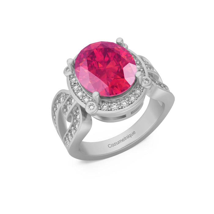 “Infinite Glamour” Ring accented with 5.05ct Pink Rose