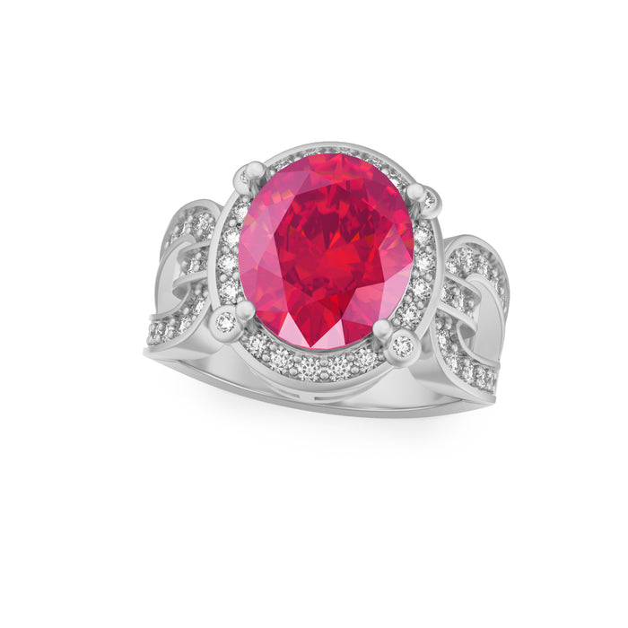 “Infinite Glamour” Ring accented with 5.05ct Pink Rose