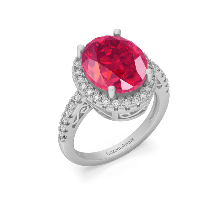 “Big Halo" Ring with 5.05ct Pink Rose