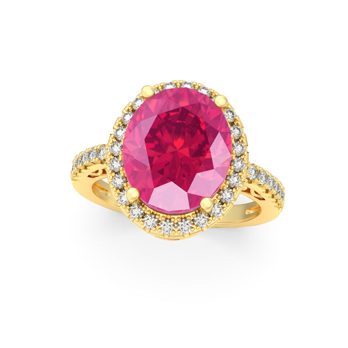 “Big Halo" Ring with 5.05ct Pink Rose