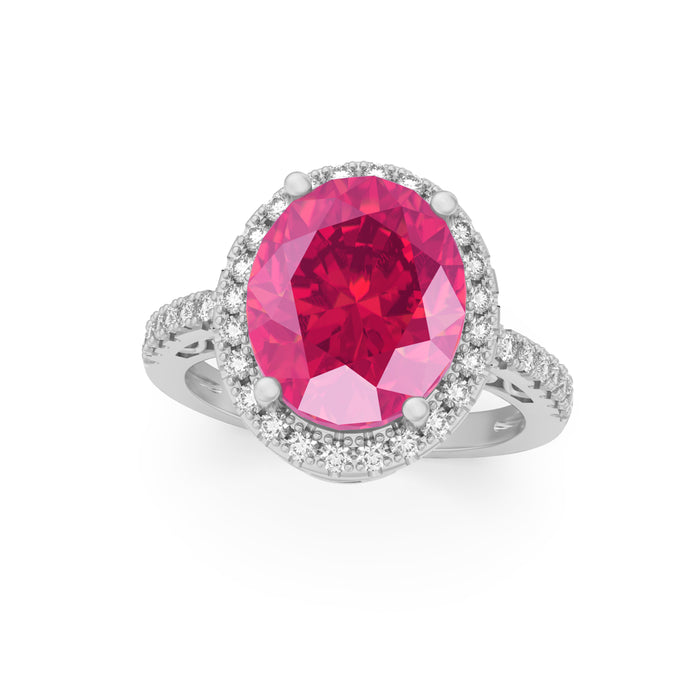 “Big Halo" Ring with 5.05ct Pink Rose