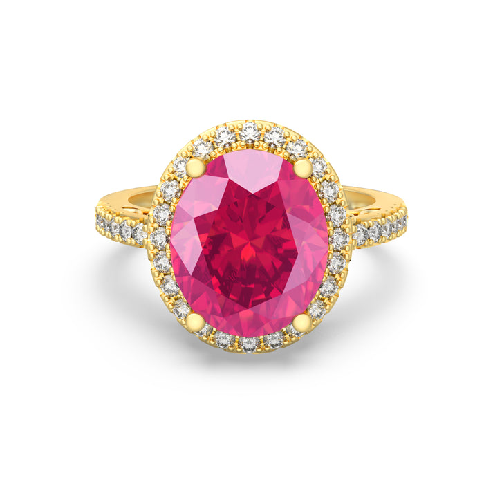 “Big Halo" Ring with 5.05ct Pink Rose