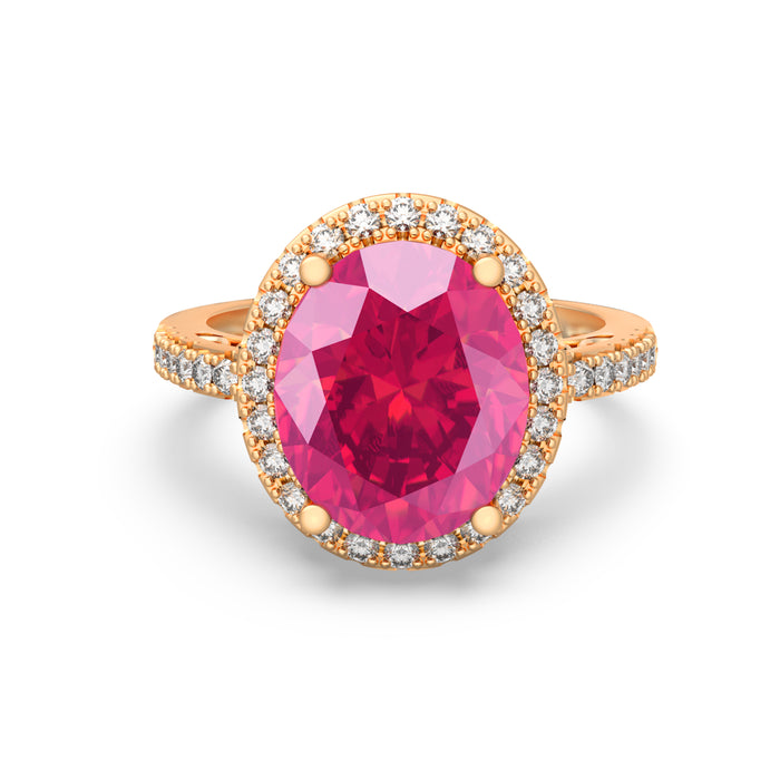 “Big Halo" Ring with 5.05ct Pink Rose