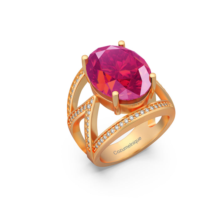 “RF85137" Ring with 9.32ct Pink Rose