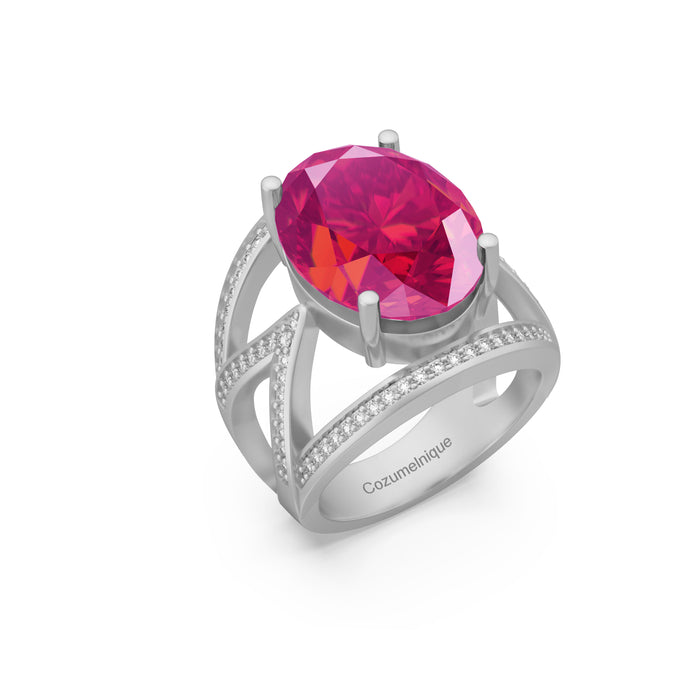 “RF85137" Ring with 9.32ct Pink Rose