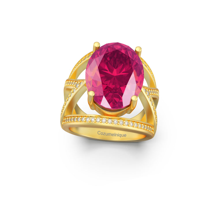 “RF85137" Ring with 9.32ct Pink Rose