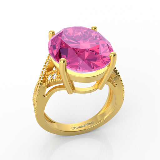 “Eye of Light” Ring accented with 9.35ct Pink Rose