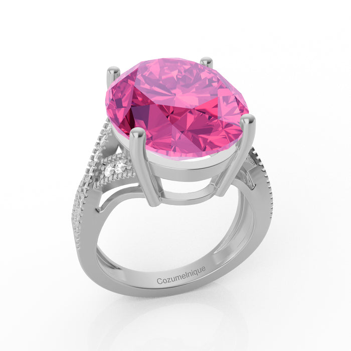 “Eye of Light” Ring accented with 9.35ct Pink Rose