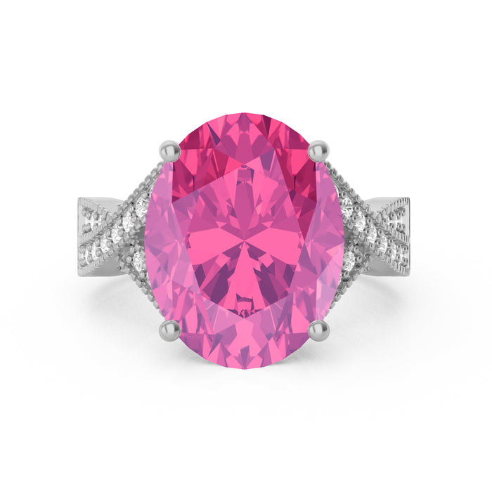 “Eye of Light” Ring accented with 9.35ct Pink Rose