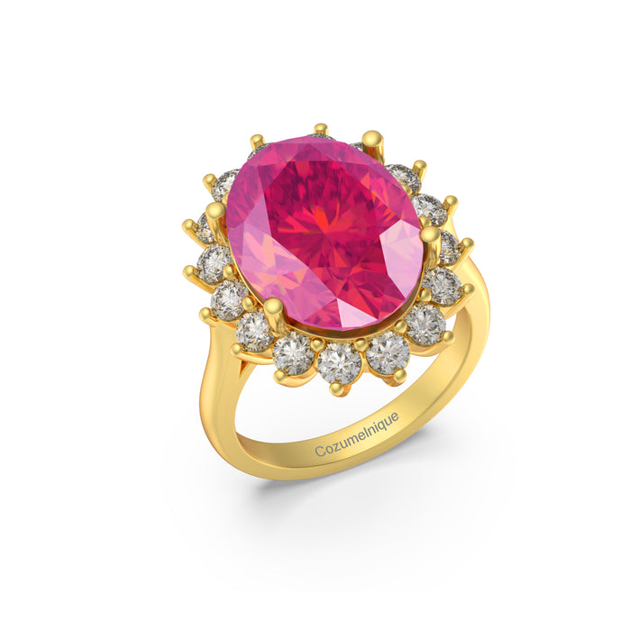 “Modern" Ring with 9.40ct Pink Rose