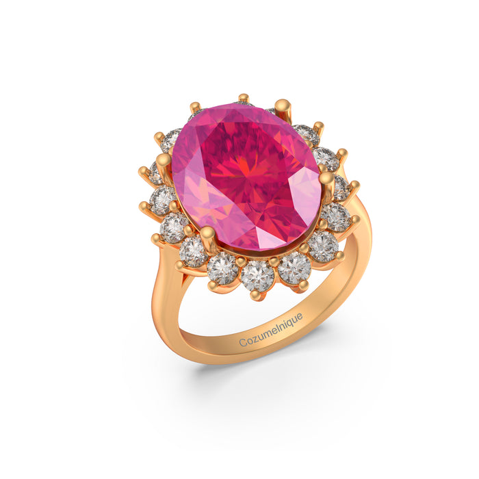 “Modern" Ring with 9.40ct Pink Rose