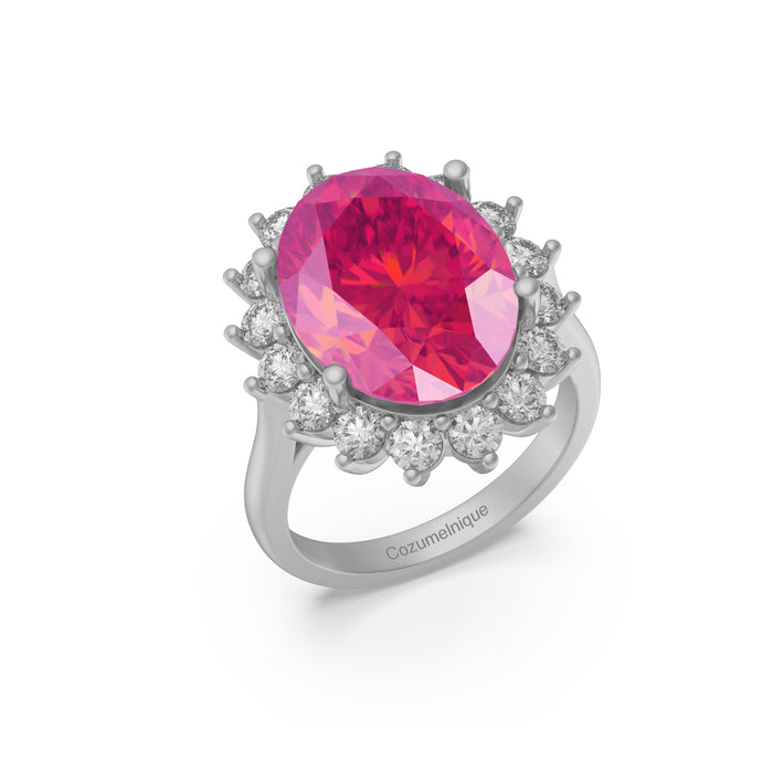 “Modern" Ring with 9.40ct Pink Rose