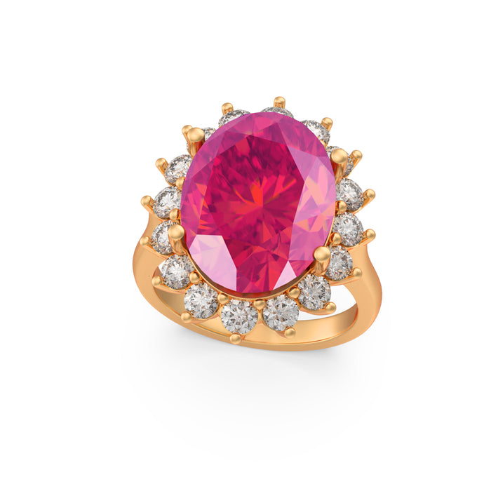 “Modern" Ring with 9.40ct Pink Rose