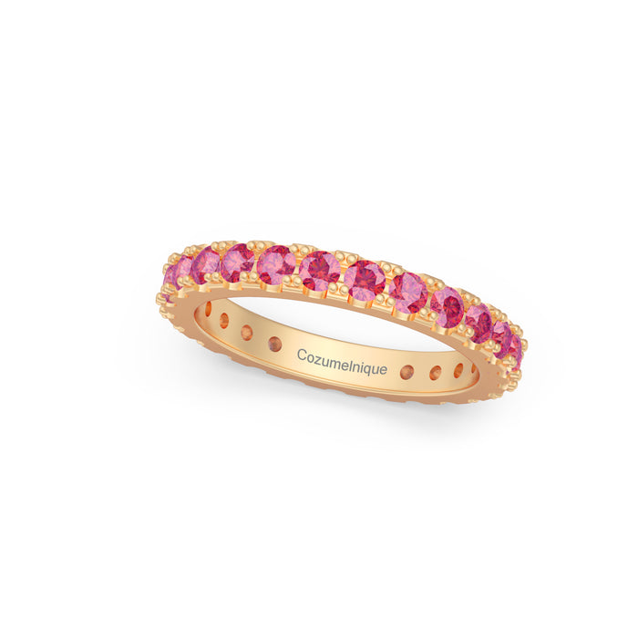 “Eternity" Ring with 2.10ct Pink Rose