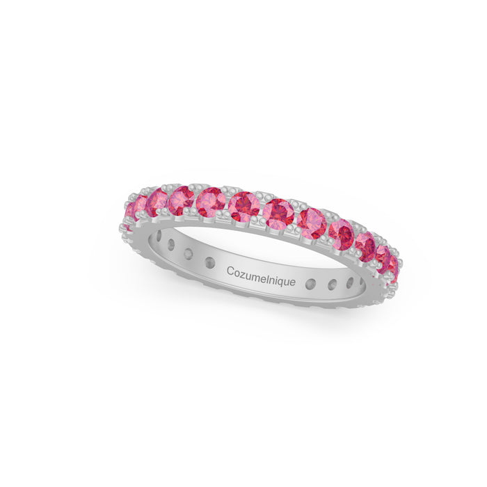 “Eternity" Ring with 2.10ct Pink Rose