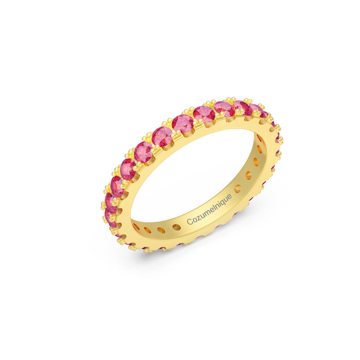 “Eternity" Ring with 2.10ct Pink Rose