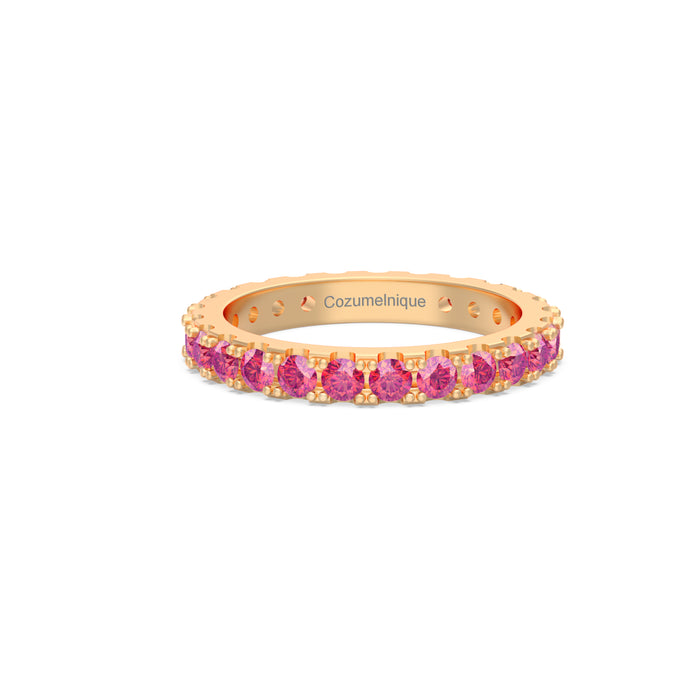 “Eternity" Ring with 2.10ct Pink Rose