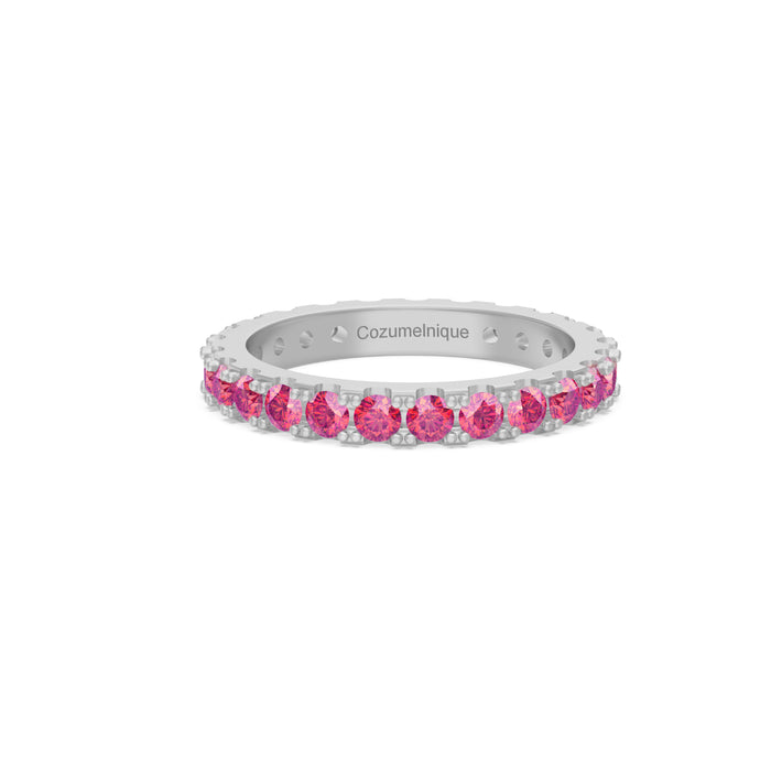 “Eternity" Ring with 2.10ct Pink Rose