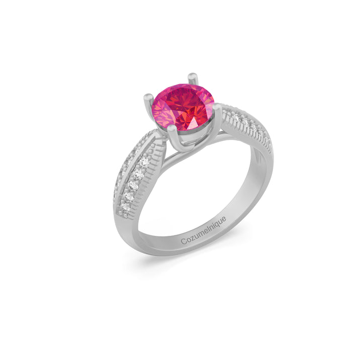 “RF85143" Ring with 1.00ct Pink Rose