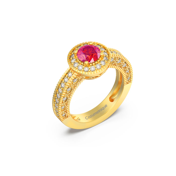 “RF85144" Ring with 1.00ct Pink Rose