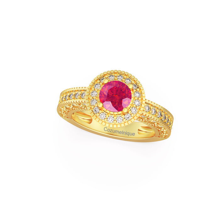 “RF85144" Ring with 1.00ct Pink Rose