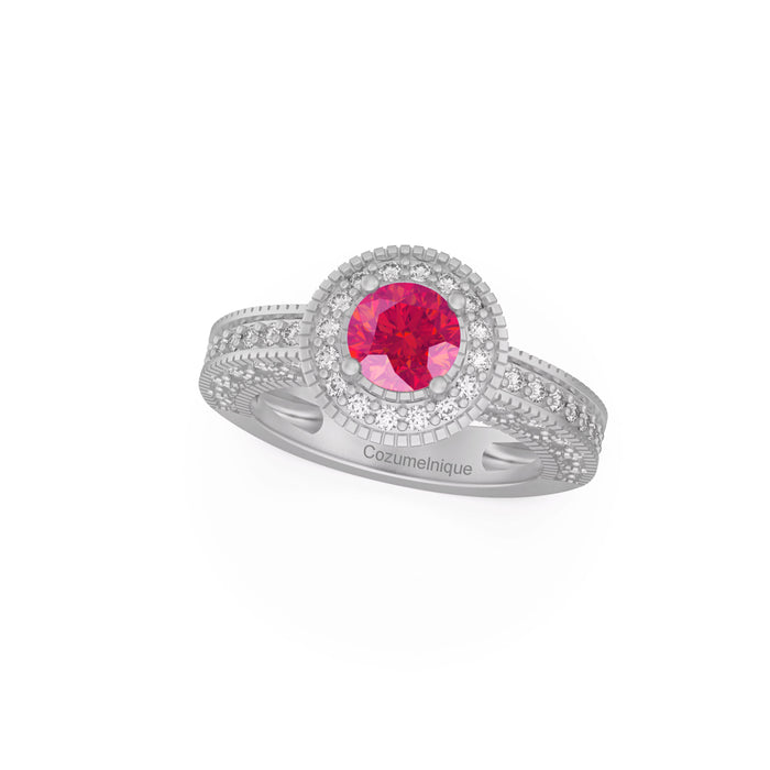 “RF85144" Ring with 1.00ct Pink Rose