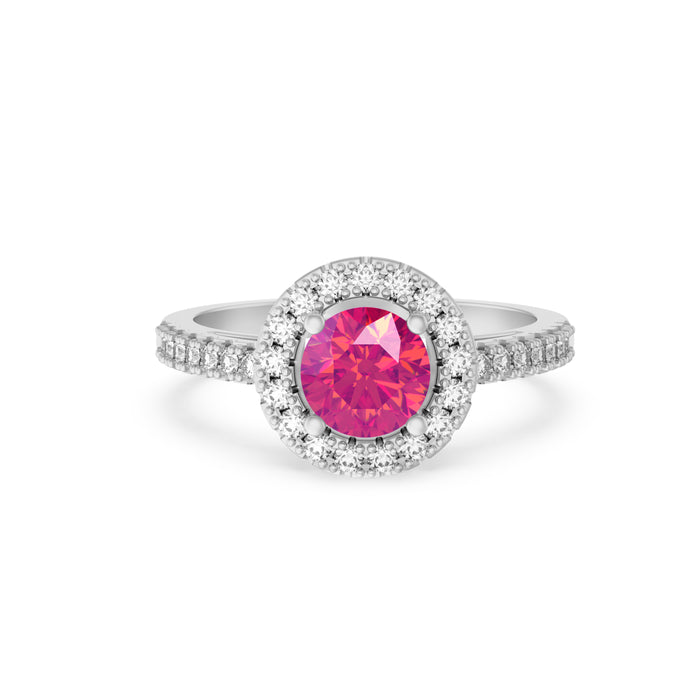 "Angel's Halo" Ring with 1.05ct Pink Rose