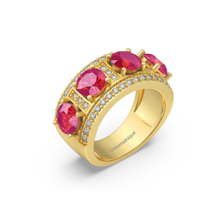 “RF85146" Ring with 3.60ct Pink Rose