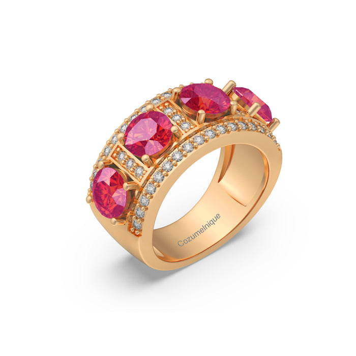 “RF85146" Ring with 3.60ct Pink Rose