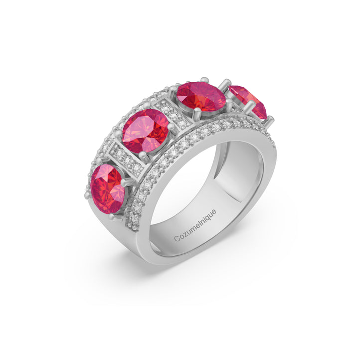 “RF85146" Ring with 3.60ct Pink Rose