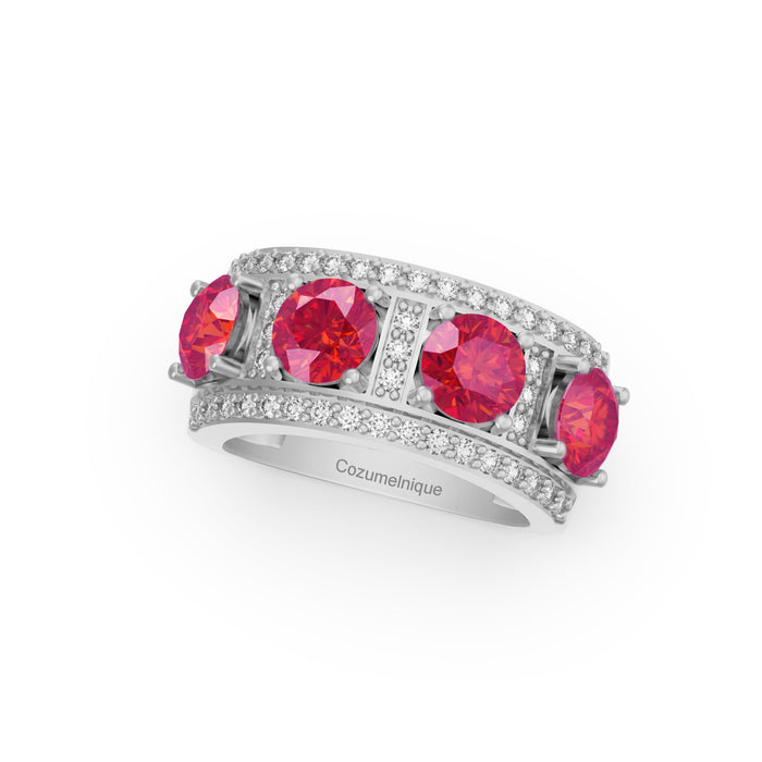 “RF85146" Ring with 3.60ct Pink Rose